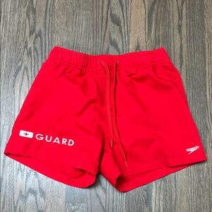 Speedo Red Lifeguard Swim Shorts